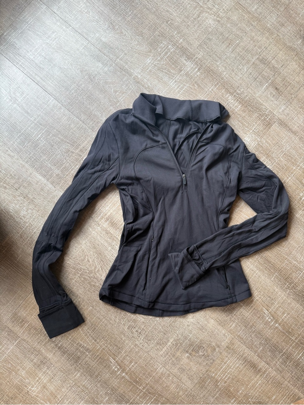 lululemon athletica Black Half-Zip Lightweight Active Top